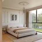 Boucle Fabric Minimalist Bed