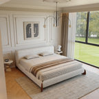 Boucle Fabric Minimalist Bed