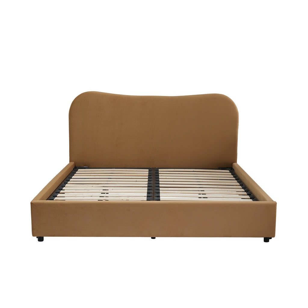 Boucle Fabric Minimalist Bed