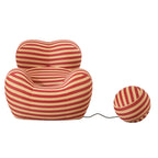 Unique Modern Stripe Accent Chair Sofa with Ottoman