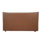 Brown Leather Platform Bed – Modern Comfort