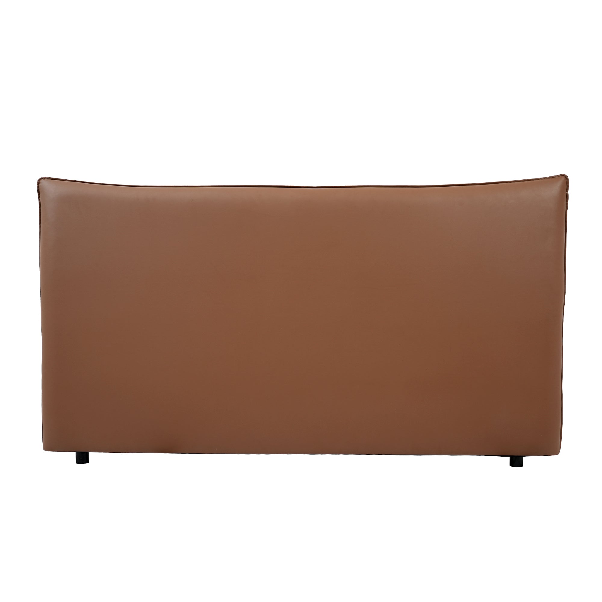 Brown Leather Platform Bed – Modern Comfort
