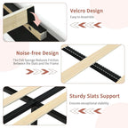 Queen Size Velvet Upholstered Bed Frame With Storage
