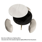 Lift-Top Round Coffee Table with Hidden Storage & 3 Upholstered Stools
