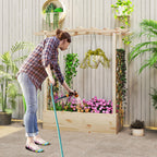 Wooden Raised Garden Bed Planter Box With Trellis And Hanging Roof