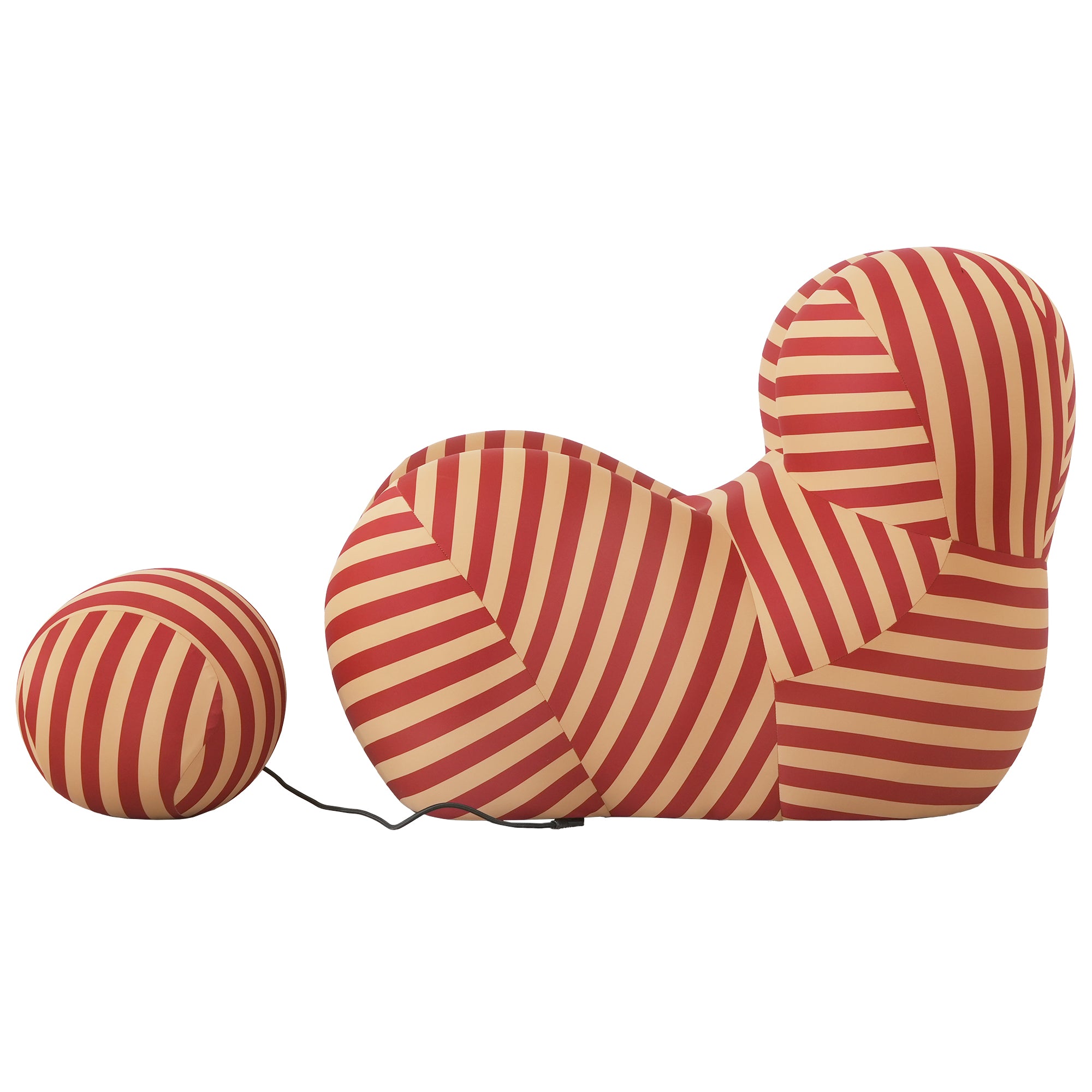 Unique Modern Stripe Accent Chair Sofa with Ottoman