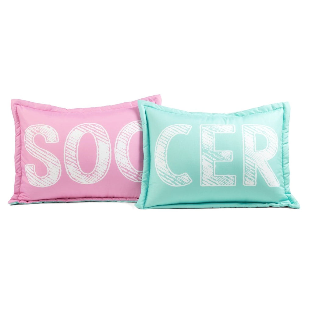 Girls Soccer Kick Comforter Set