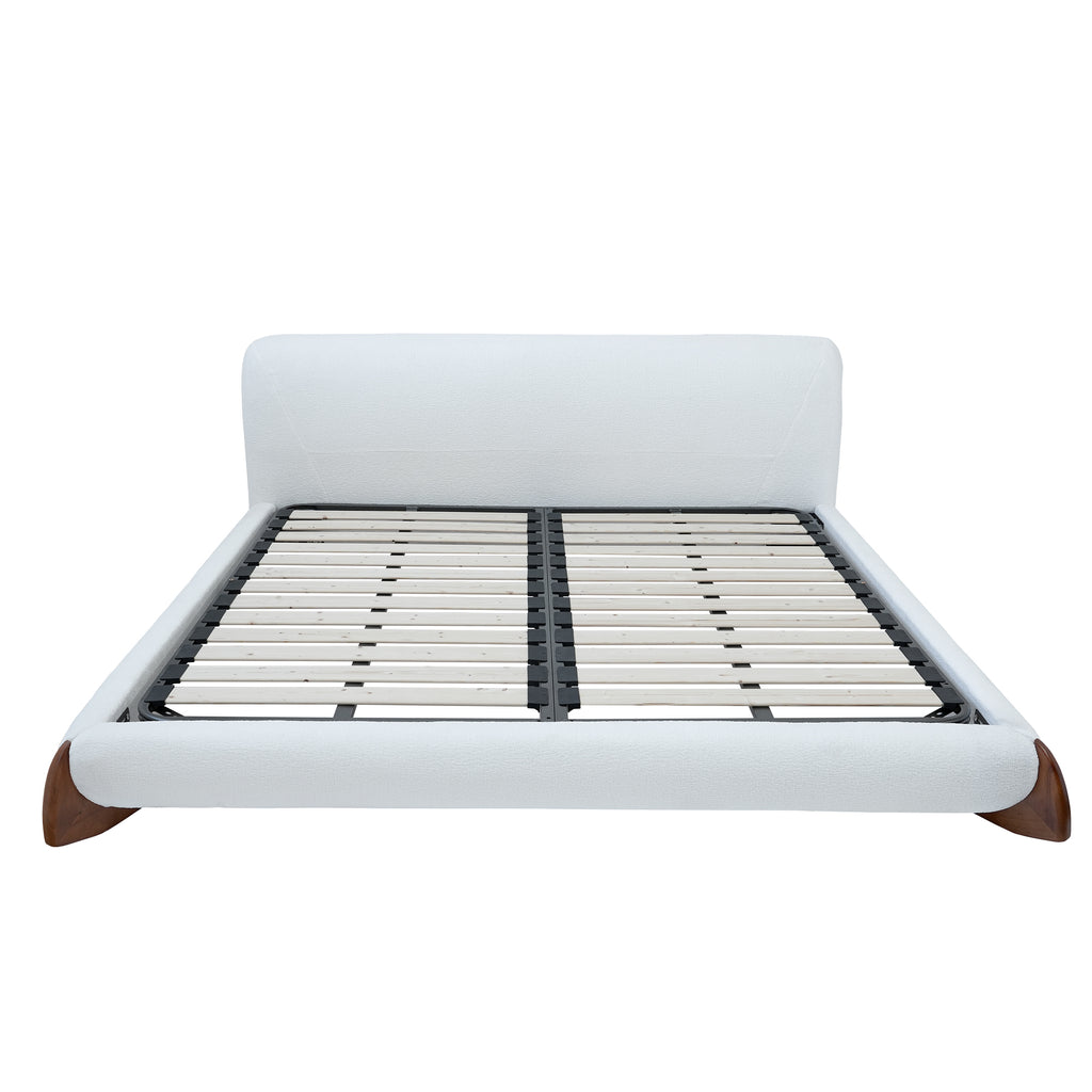 Boucle Fabric Minimalist Bed