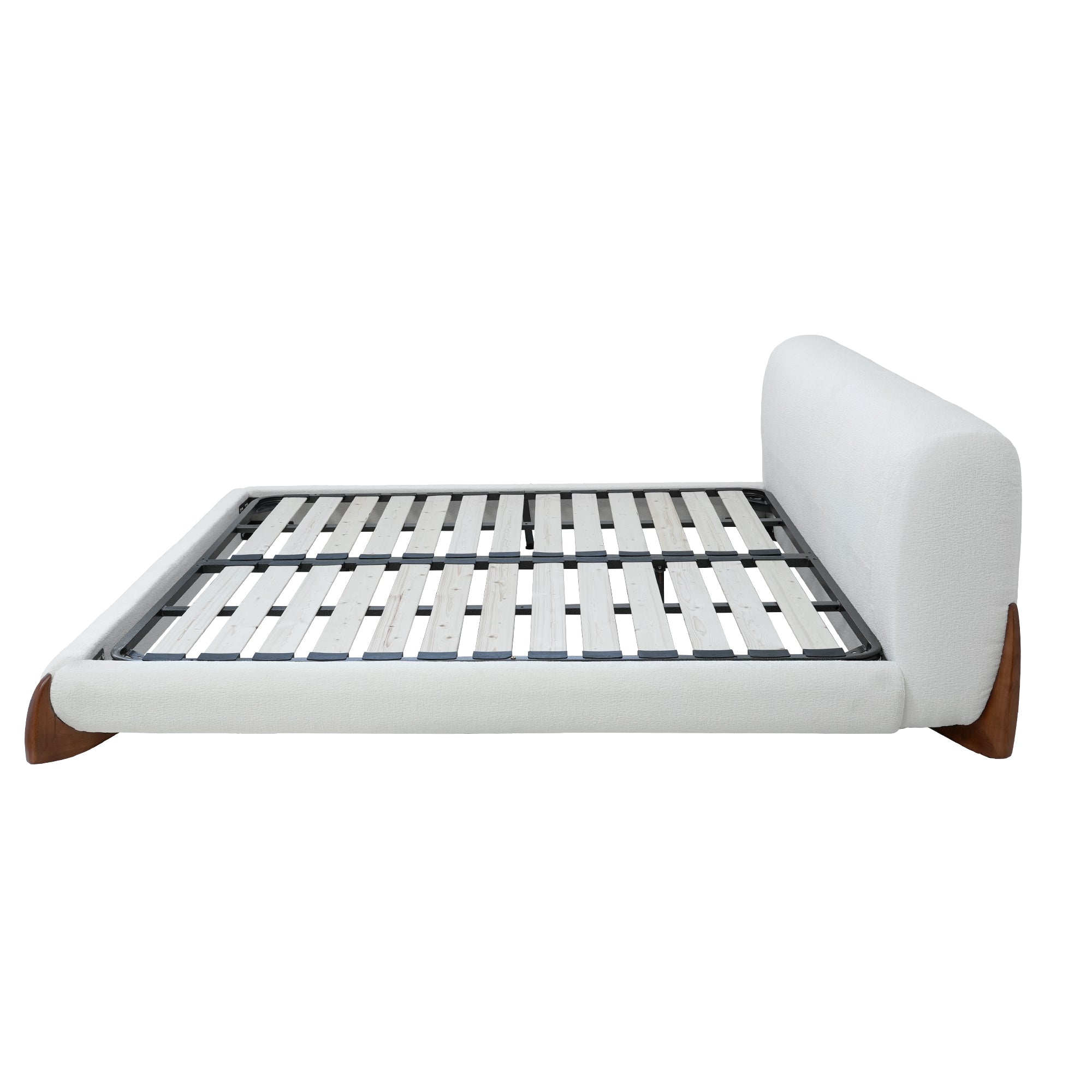 Boucle Fabric Minimalist Bed