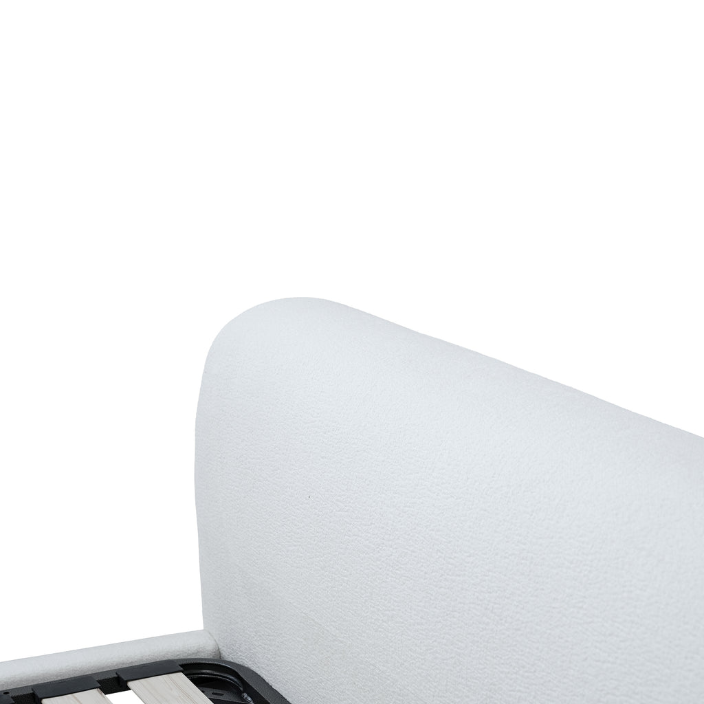 Boucle Fabric Minimalist Bed