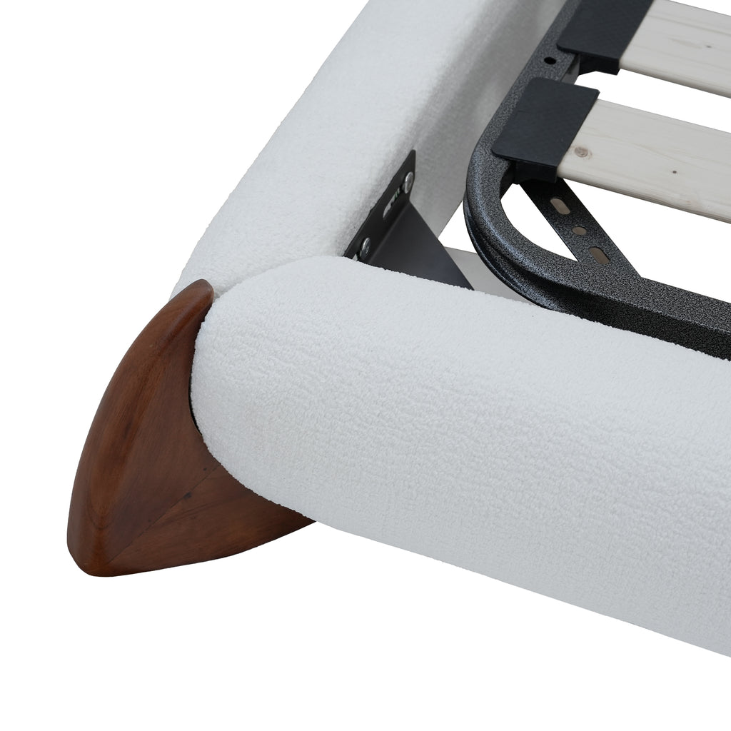 Boucle Fabric Minimalist Bed