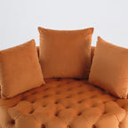 Pink or Black Modern Tufted Round Barrel Accent Chair with Pillows