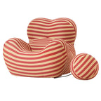 Unique Modern Stripe Accent Chair Sofa with Ottoman