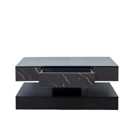 6.93" Modern LED Coffee Table with Storage Drawer