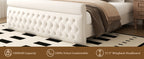 Premium Velvet Tufted Sleigh Bed Frame with 57.5" Wingback Headboard