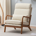 Mid-Century Modern Accent Chair with Solid Wood Frame