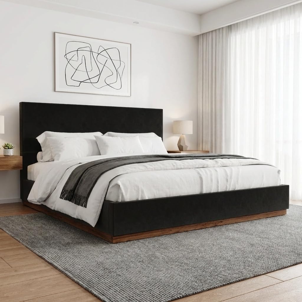 Velvet Dream Bed with Enclosed Wood Base