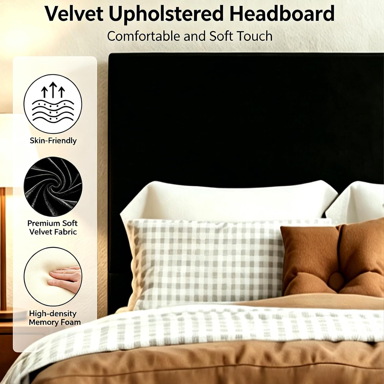 Velvet Dream Bed with Enclosed Wood Base