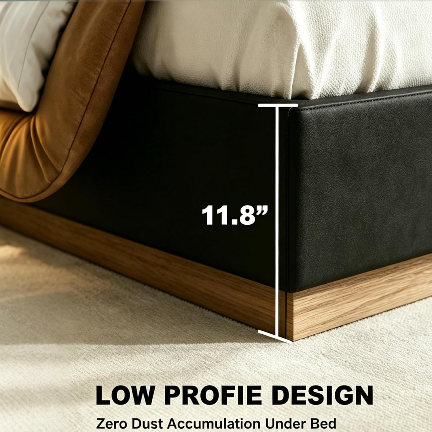 Velvet Dream Bed with Enclosed Wood Base