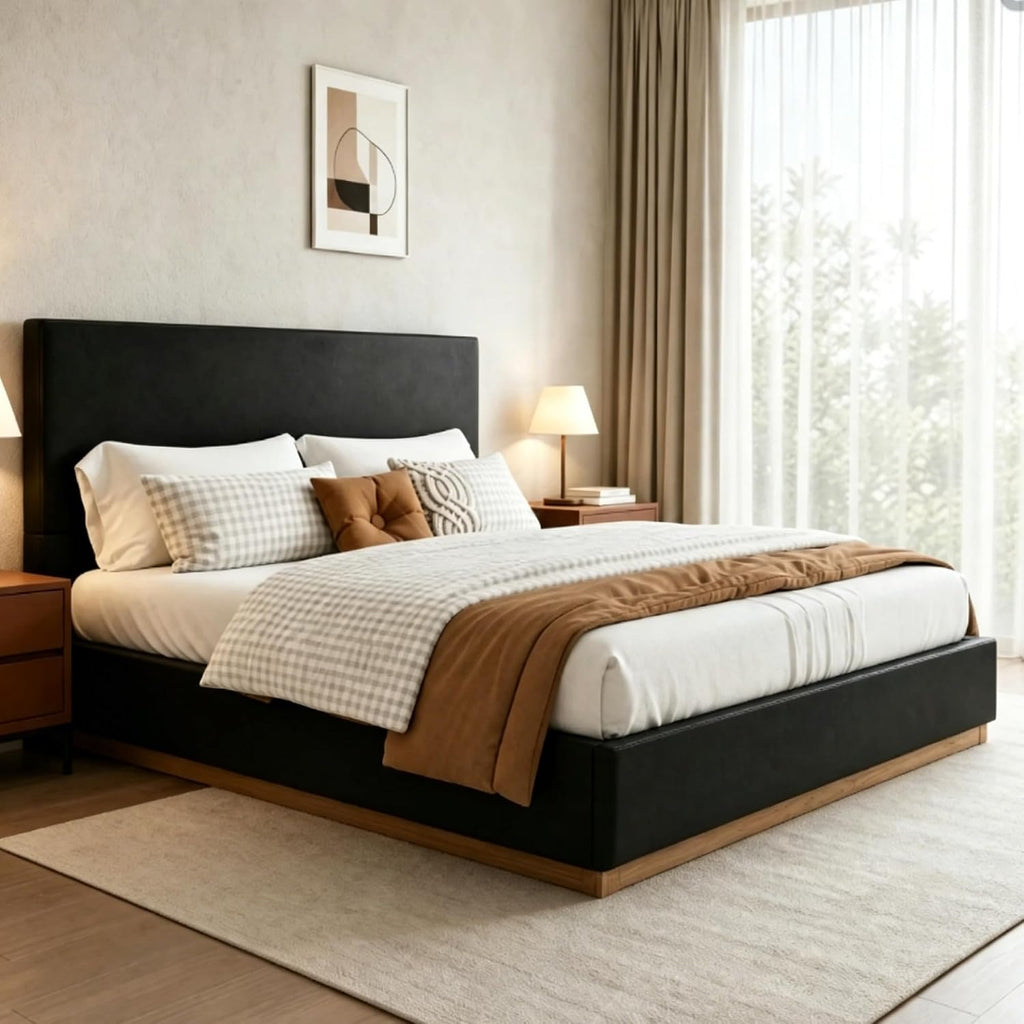 Velvet Dream Bed with Enclosed Wood Base