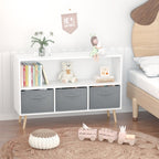 Kids Bookshelf & Toy Storage Organizer with Fabric Drawers