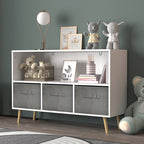 Kids Bookshelf & Toy Storage Organizer with Fabric Drawers