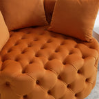 Pink or Black Modern Tufted Round Barrel Accent Chair with Pillows