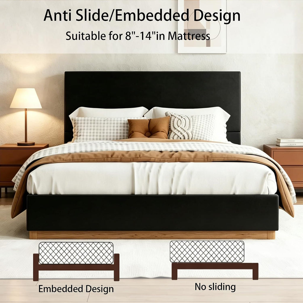 Velvet Dream Bed with Enclosed Wood Base