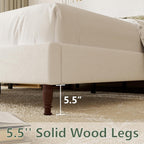 Wingback Chenille Platform Bed