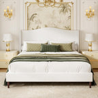 Wingback Chenille Platform Bed