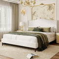 Wingback Chenille Platform Bed