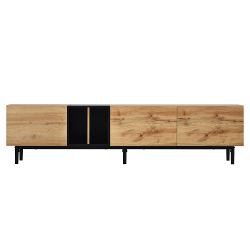 Modern Wood TV Stand with Storage – Fits TVs Up to 80 Inches