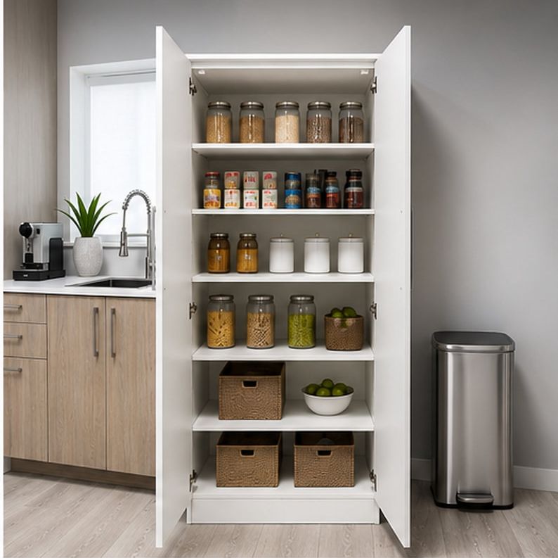72" Freestanding Double-Door Utility Pantry