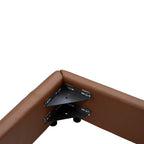 Brown Leather Platform Bed – Modern Comfort
