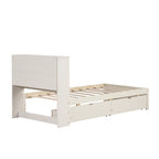 Twin Platform Bed Frame with Storage Headboard, USB Port & Drawers