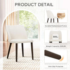 Beige Upholstered Dining Chairs With Wood Legs Set Of 6