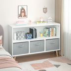 Kids Bookshelf & Toy Storage Organizer with Fabric Drawers