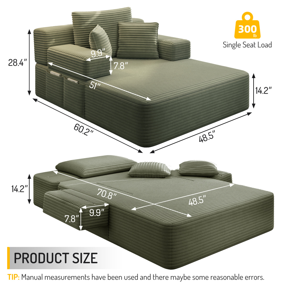 Foldable Sofa Bed in a Box – Modern Convertible Space-Saving Sofa