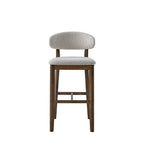 Set of 2 Mid-Century Modern Bar Stools – 30” Upholstered Solid Wood Kitchen Island Chairs