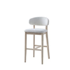 Set of 2 Mid-Century Modern Bar Stools – 30” Upholstered Solid Wood Kitchen Island Chairs