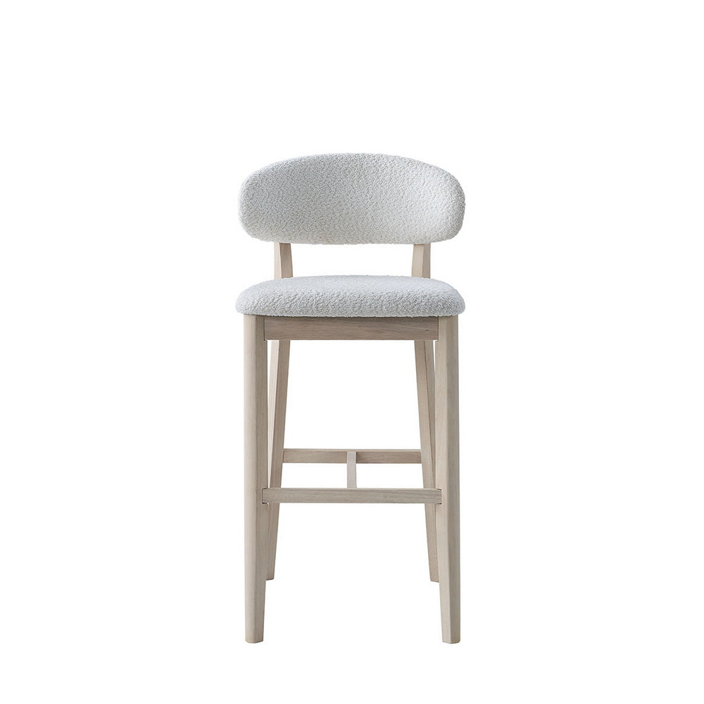 Set of 2 Mid-Century Modern Bar Stools – 30” Upholstered Solid Wood Kitchen Island Chairs