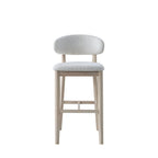 Set of 2 Mid-Century Modern Bar Stools – 30” Upholstered Solid Wood Kitchen Island Chairs