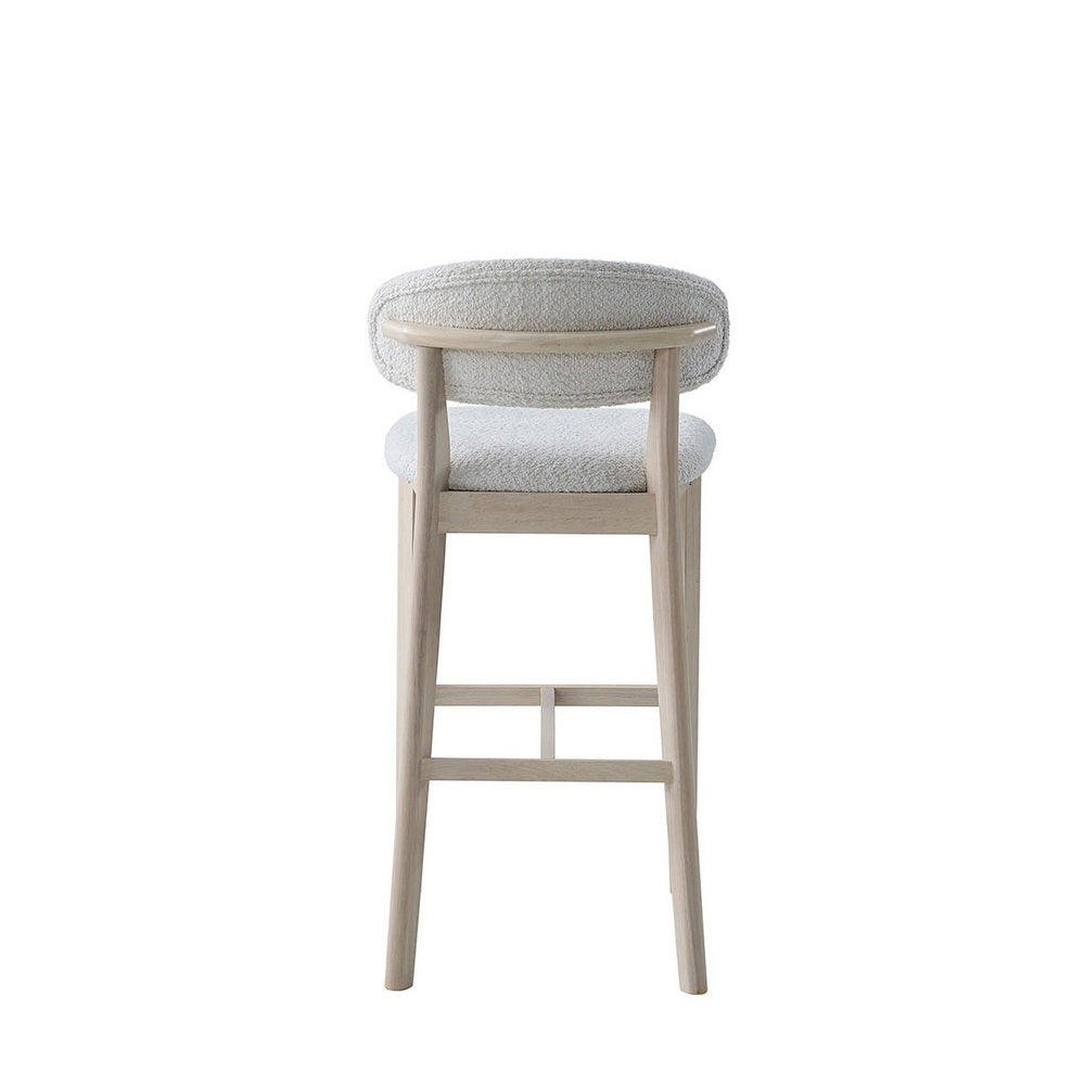 Set of 2 Mid-Century Modern Bar Stools – 30” Upholstered Solid Wood Kitchen Island Chairs