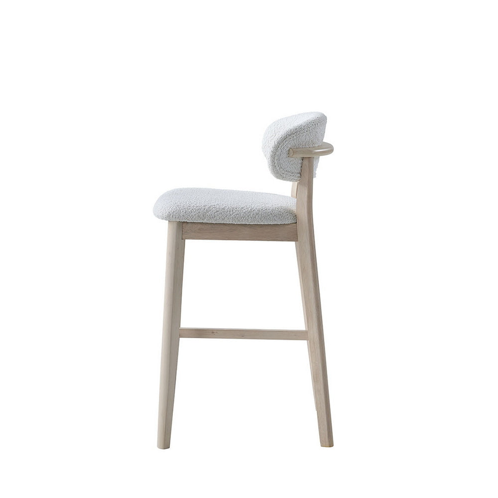 Set of 2 Mid-Century Modern Bar Stools – 30” Upholstered Solid Wood Kitchen Island Chairs