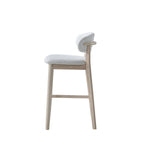 Set of 2 Mid-Century Modern Bar Stools – 30” Upholstered Solid Wood Kitchen Island Chairs