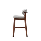 Set of 2 Mid-Century Modern Bar Stools – 30” Upholstered Solid Wood Kitchen Island Chairs
