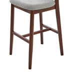 Set of 2 Mid-Century Modern Bar Stools – 30” Upholstered Solid Wood Kitchen Island Chairs