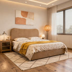 Boucle Fabric Minimalist Bed