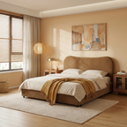 Boucle Fabric Minimalist Bed