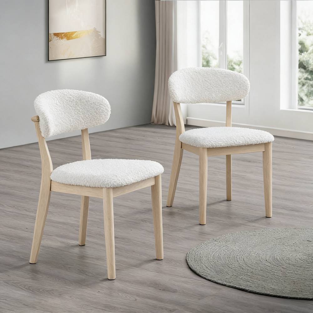 Scandinavian Dining Table Set with Upholstered Chairs for Small Spaces (Seats 4–6)